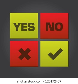 Yes or No icons vector
