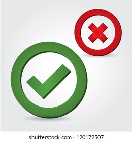 Yes or No icons vector