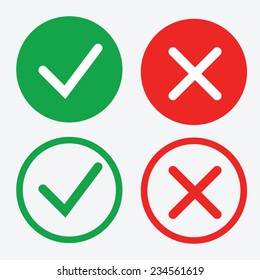 Yes Or No Icons Vector
