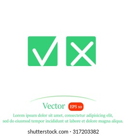 Yes or No icons vector.