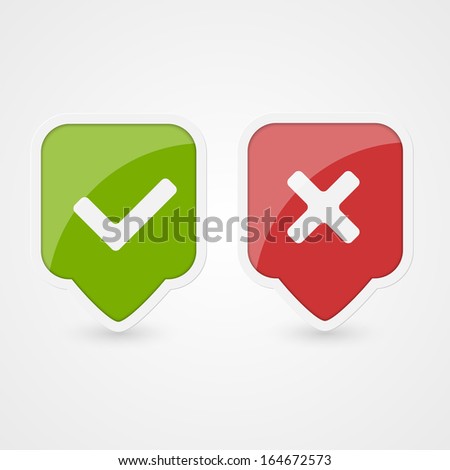 Yes and No icons. Vector. 