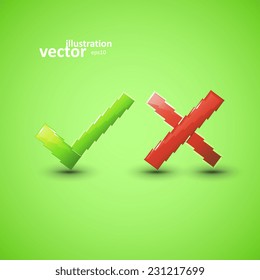 Yes or No icons, vector graphic design, stylish concept eps10