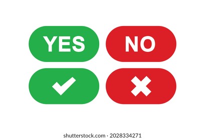 Yes and No icons. Vector illustration.