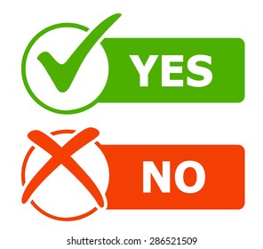 Yes And No Icons / Web Buttons. Vector Illustration