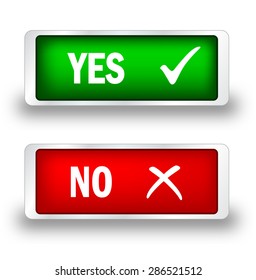 Yes and No icons / web buttons. Vector illustration