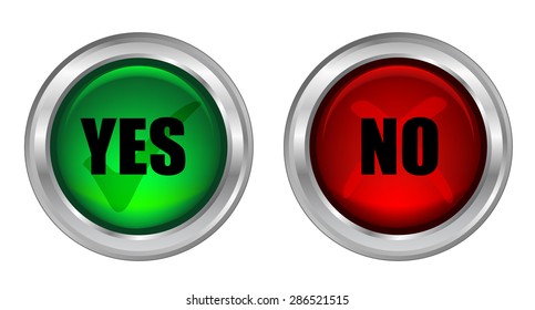 Yes and No icons / web buttons. Vector illustration