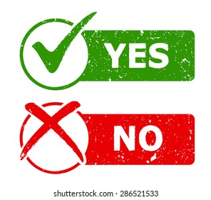 Yes and No icons / web buttons. Vector illustration