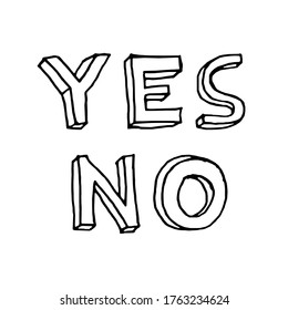 Yes no. Lettering affirmation and denial.