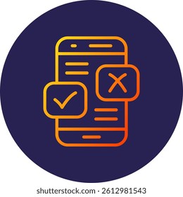 Yes Or No Line Circle Gradient Style