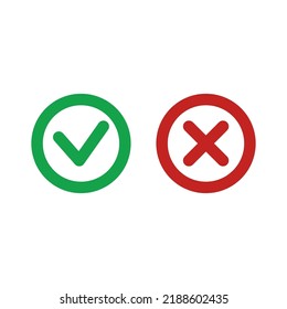 Yes or no line symbol, approved or rejected vector editable stroke icon for user interface.