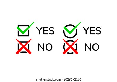 Sí o no. marca aceptada o rechazada. íconos simples para varias necesidades de medios sociales.