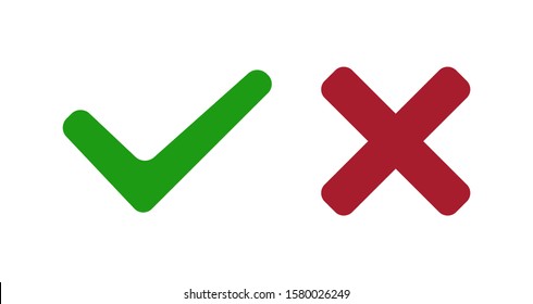Yes and no mark, vector icon, web design element