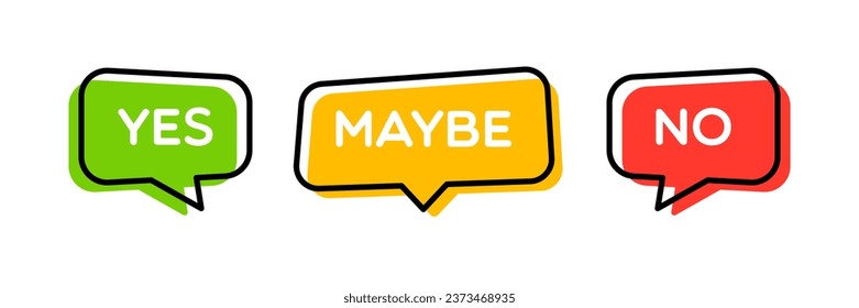 Yes No Maybe Abstract Modern Speech Bubbles