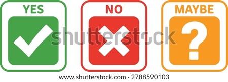 Yes no maybe selection in rectangular frames