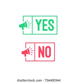 Yes and No Megaphone Labels