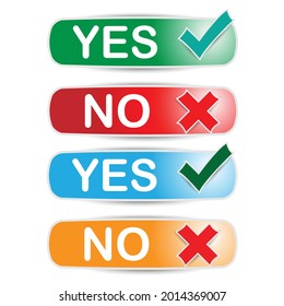 Yes and No message with check mark and wrong sign