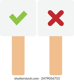 Ilustración Plana De Vector De Icono De Reparación Sí O No