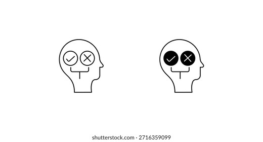 YES OR NO set icon with white background vector stock illustration
