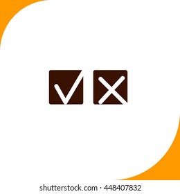 Yes or No sign. Brown icon on white background