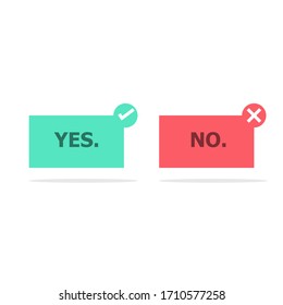 Yes No Sign Button Web Isolated White Background