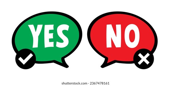 Yes or no sign. do's en don'ts or do and don't, check mark. Compliments, Vector do and dont checklist, okey, yes, like hand thumb up or thumbs down. Unlike or dislike compliment. Good finger.