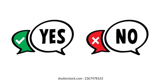 Yes or no sign. do's en don'ts or do and don't, check mark. Compliments, Vector do and dont checklist, okey, yes, like hand thumb up or thumbs down. Unlike or dislike compliment. Good finger.