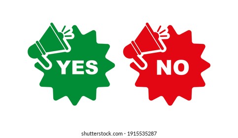 Yes, no sign on white background