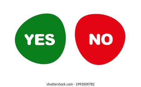yes no sign set on white background