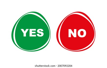 yes no sign set on white background