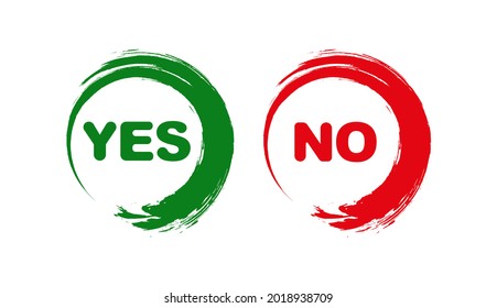 yes no sign set on white background