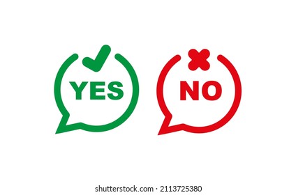 yes no sign set on white background