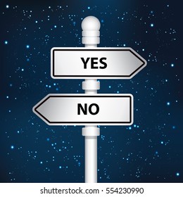 Yes and no signpost design,clean vector