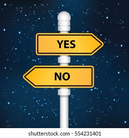 Yes and no signpost design,clean vector