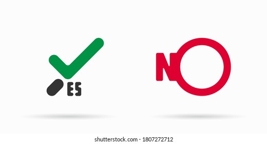 Yes and no signs. Vector illustration