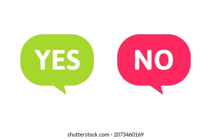 YES and NO. Speech Bubble icons for vote, decision, election choice icon. Vector
