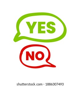 Yes No Speech Bubble Sayings Typography Design Vector