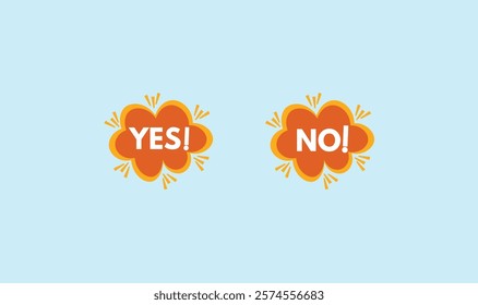 
Yes or No sticker concept vector illustration for use.