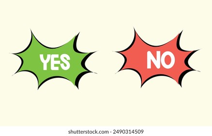 Yes and no sticker icon vector illustration for use.