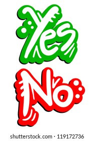Yes and no stickers