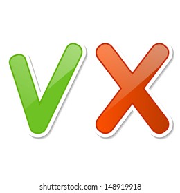 "yes" and "no" stickers