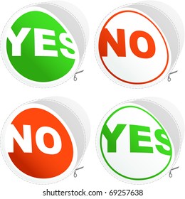 Yes and No stickers.