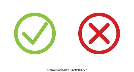 Yes or no. Success or defeat. True or false vector icons