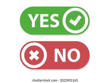 Yes And No Switch Buttons Sign. Vector Illustration