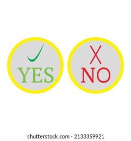 yes no text vector icon on a white background