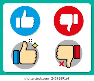 Pulgar arriba y pulgar abajo. Me gusta y no me gusta