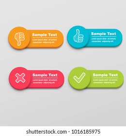 Yes, No, Thumbs up and down icons