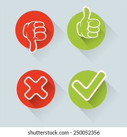 Yes, No, Thumbs up and down icons