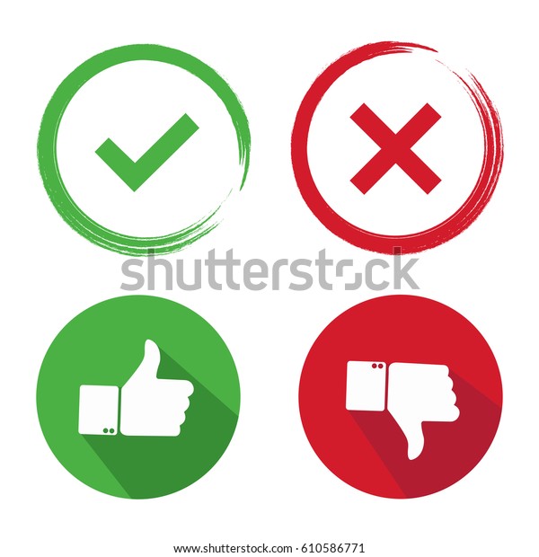Yes No Thumbs Down Icons Stock Stock Vector (Royalty Free) 610586771