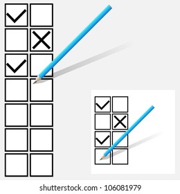 Yes no  tick boxes.