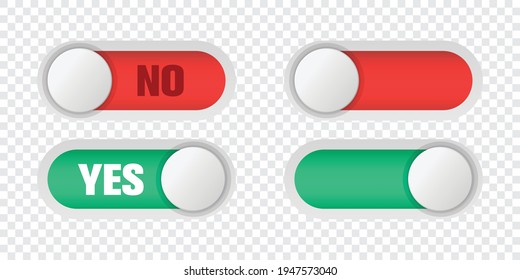 Yes And No Toggle Switch Buttons Isolated